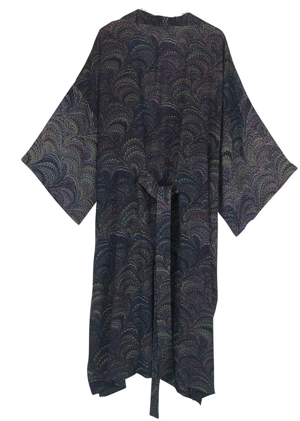 100 Stars Long Crepe Kimono Indigo - Shop Now