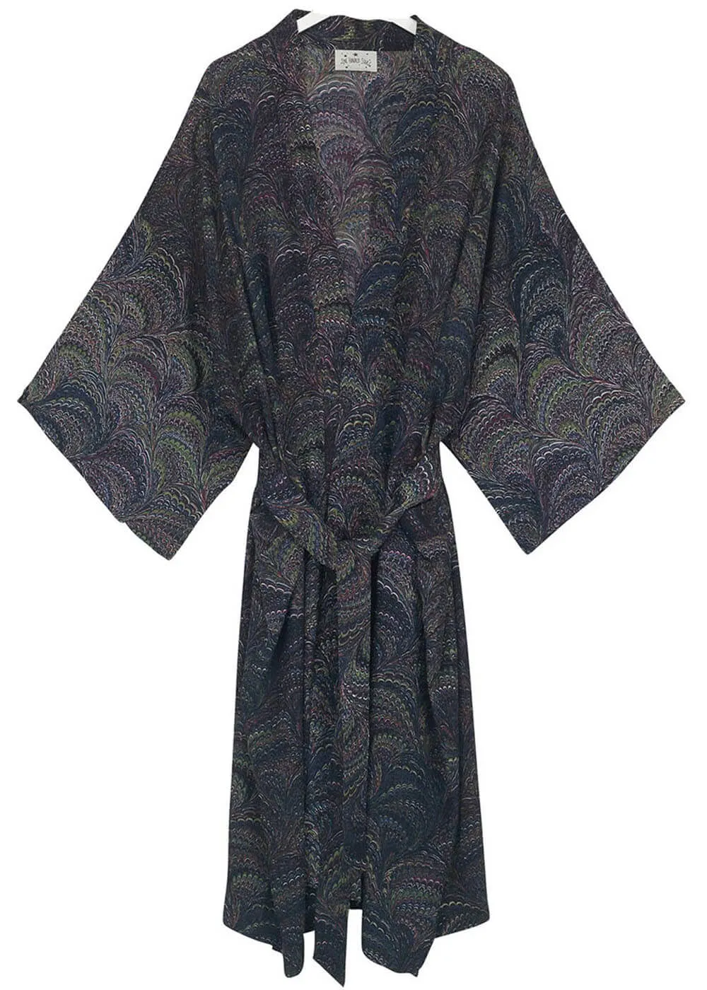 100 Stars Long Crepe Kimono Indigo - Shop Now