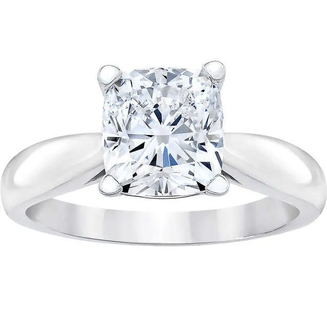 1.5ct Cushion Cut Diamond Engagement Ring in 14k White Gold with Enhanced Features.