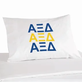 Alpha Xi Delta Sorority Pillowcase in Letters and Colors.