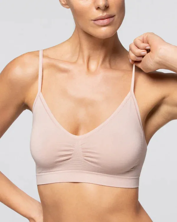 Anatomic Top Spaghetti Straps - Seamless microfiber bra with thin straps