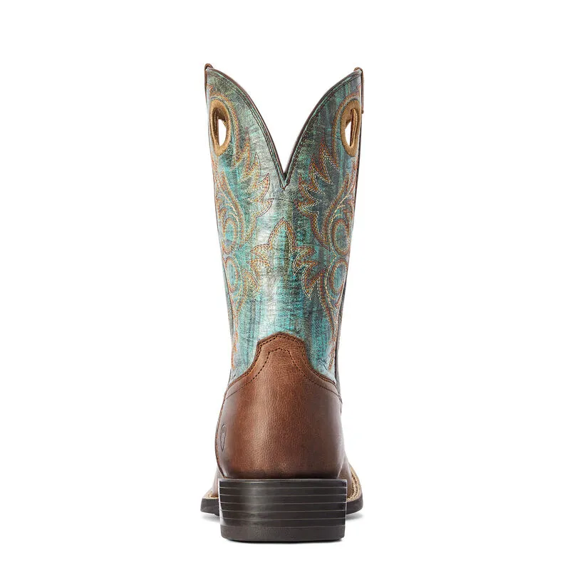 Ariat Men's 11 Sport Rodeo Square Toe Western Boot - Brown/Turquoise