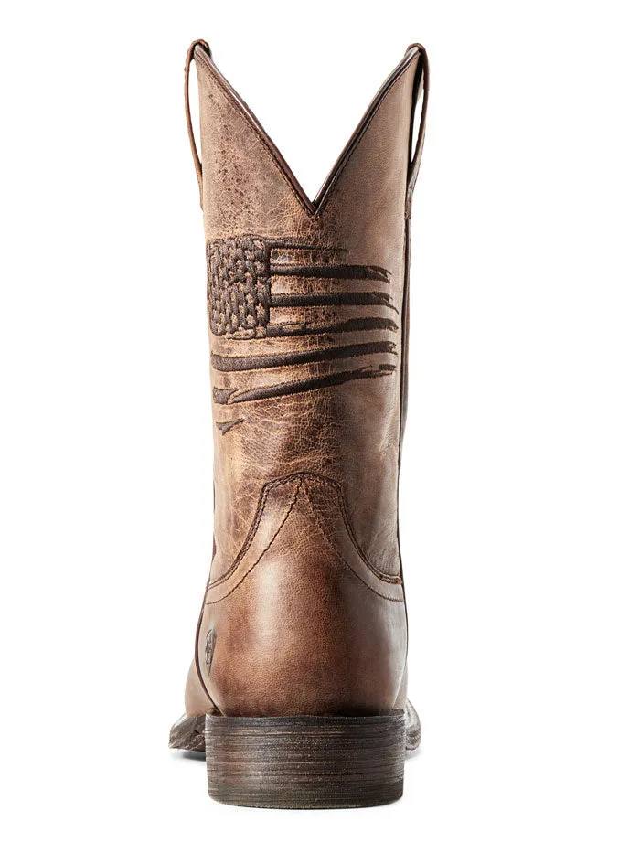 Ariat Men's Circuit Patriot Embroidery Flag Western Boot Tan