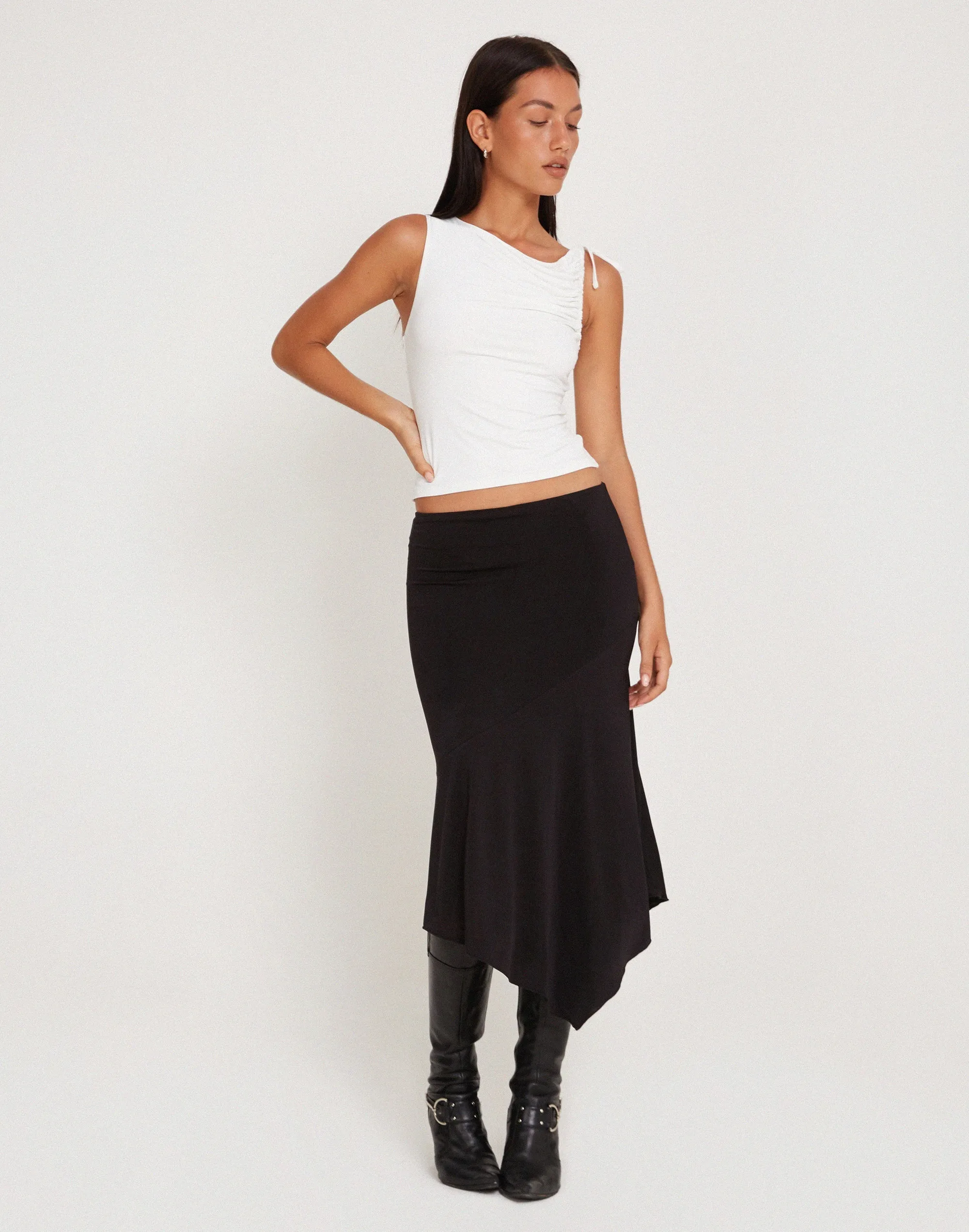 Bandeau Top - Rose Flock Black