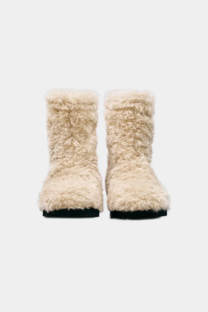 Beige Low Fur Boots