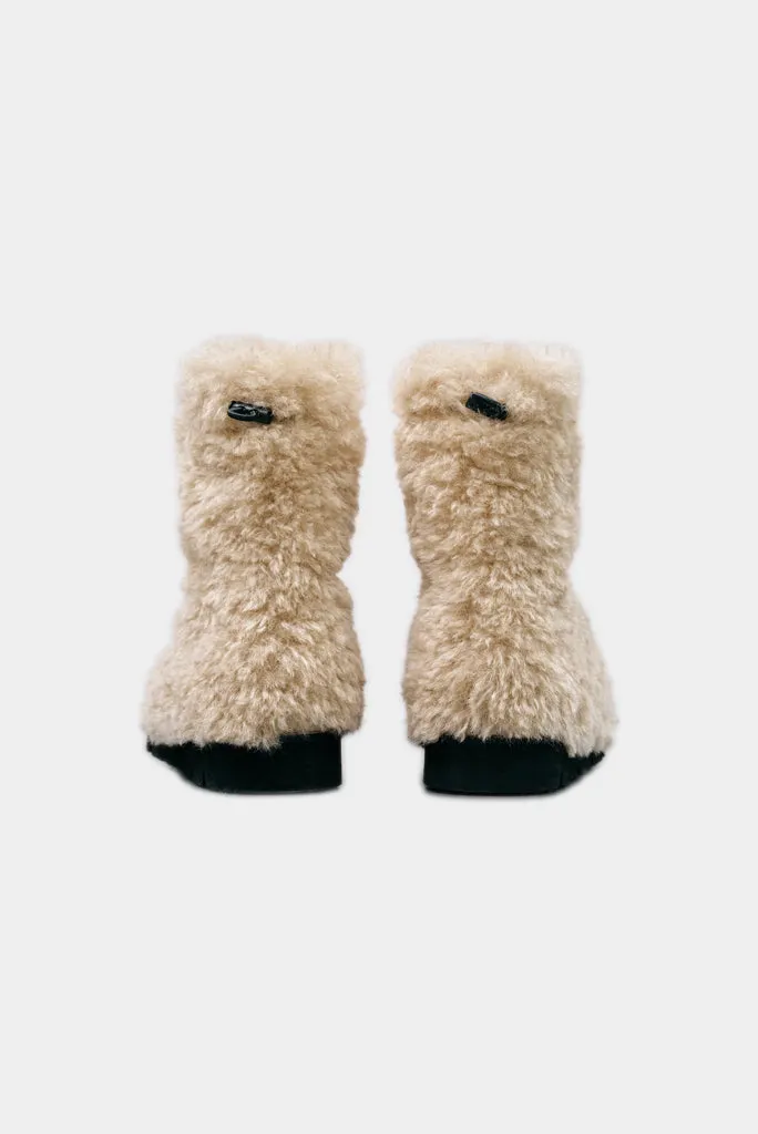 Beige Low Fur Boots