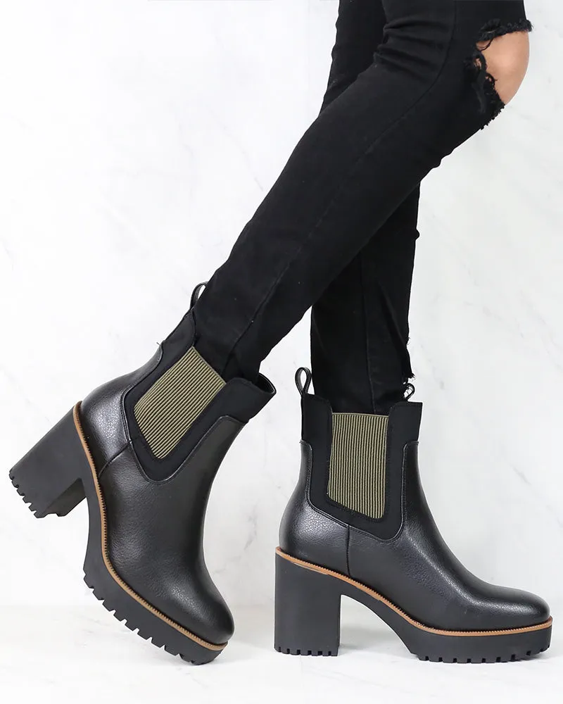 Black Ankle Boots: Good Day Grain Platform – Top Quality