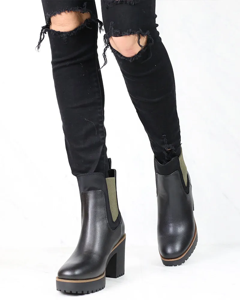 Black Ankle Boots: Good Day Grain Platform – Top Quality