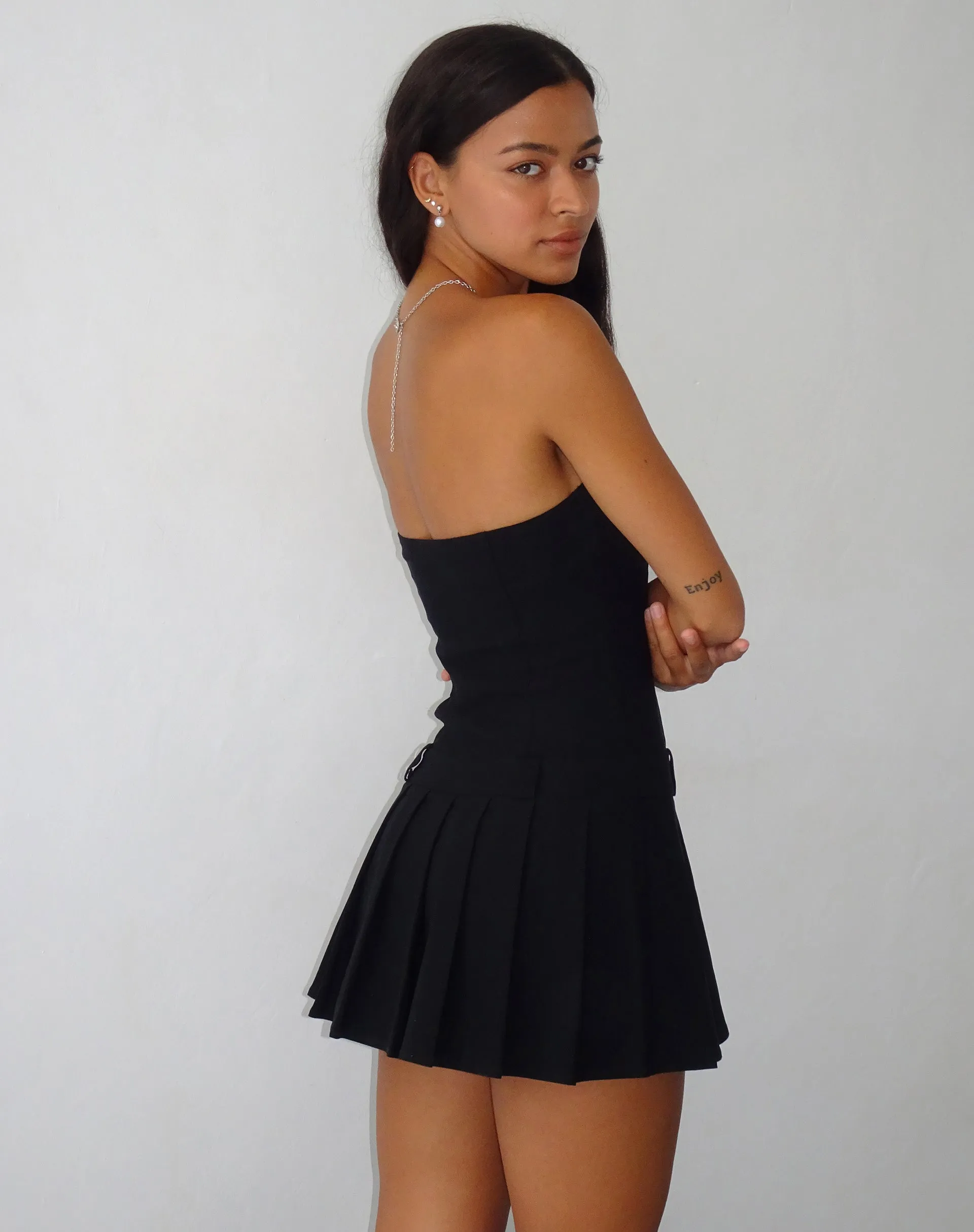 Black Bandeau Mini Dress - Payoda