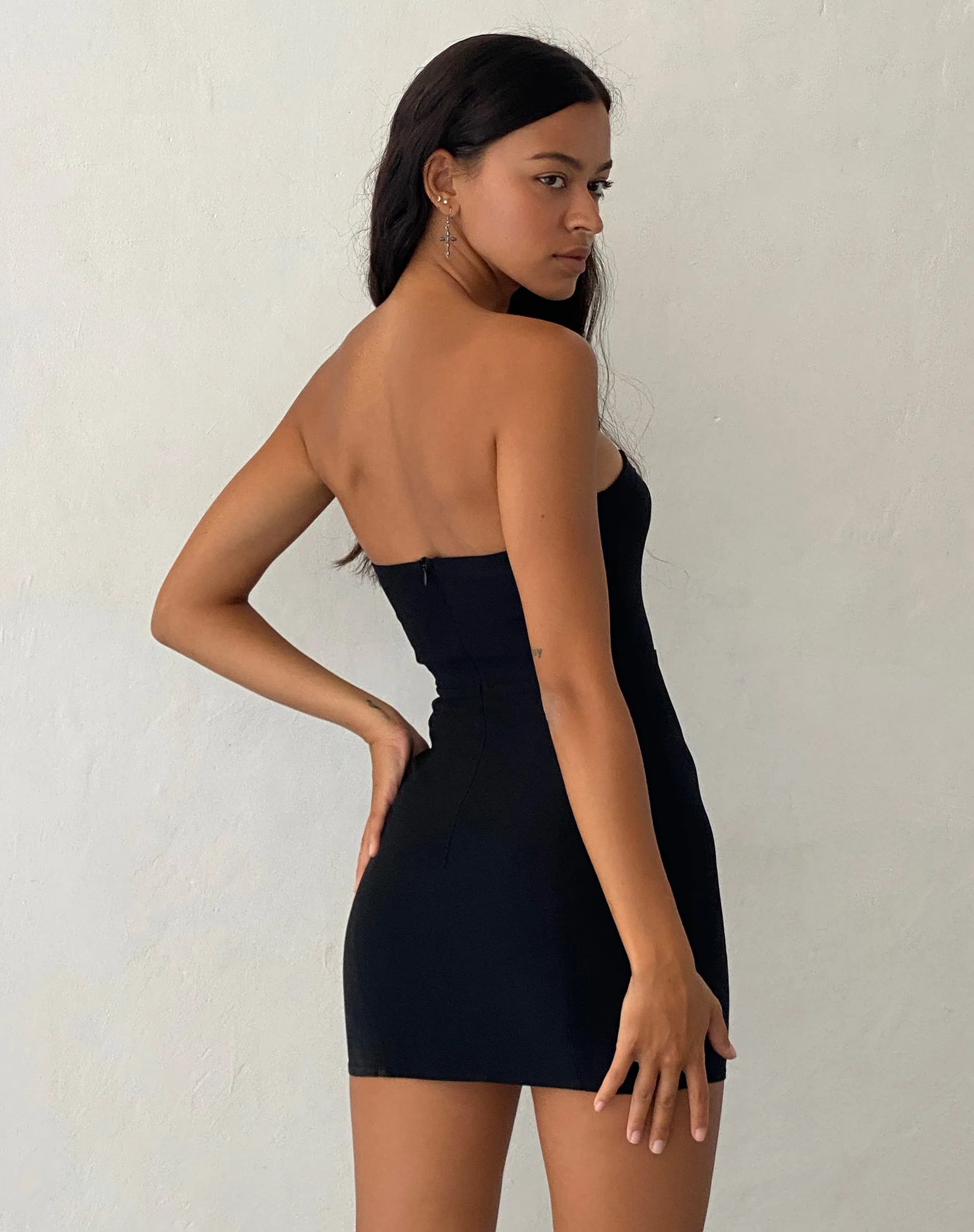 Black Bandeau Mini Dress - Payoda