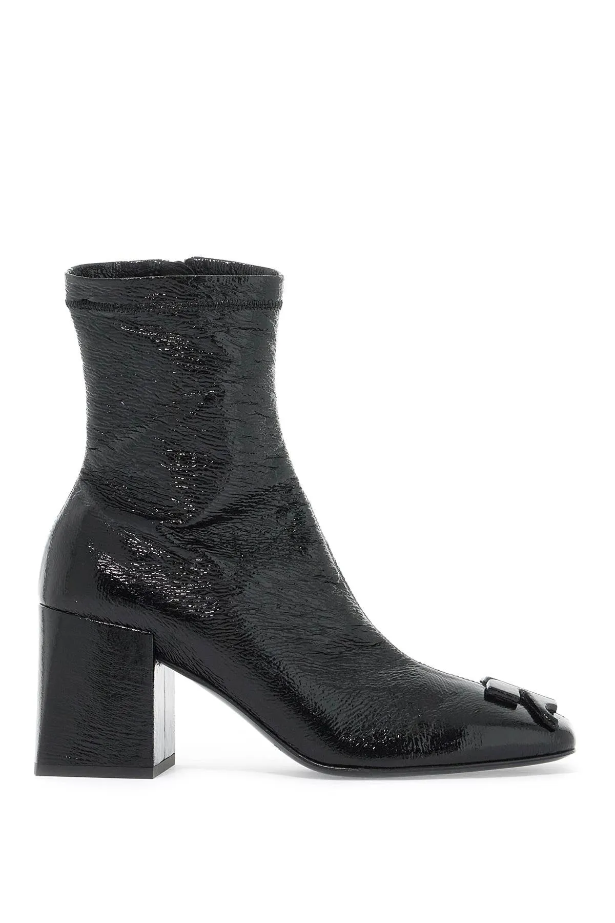 Black vinyl ankle boots PERSAB021VY0015 - stretch, trendy, fashion