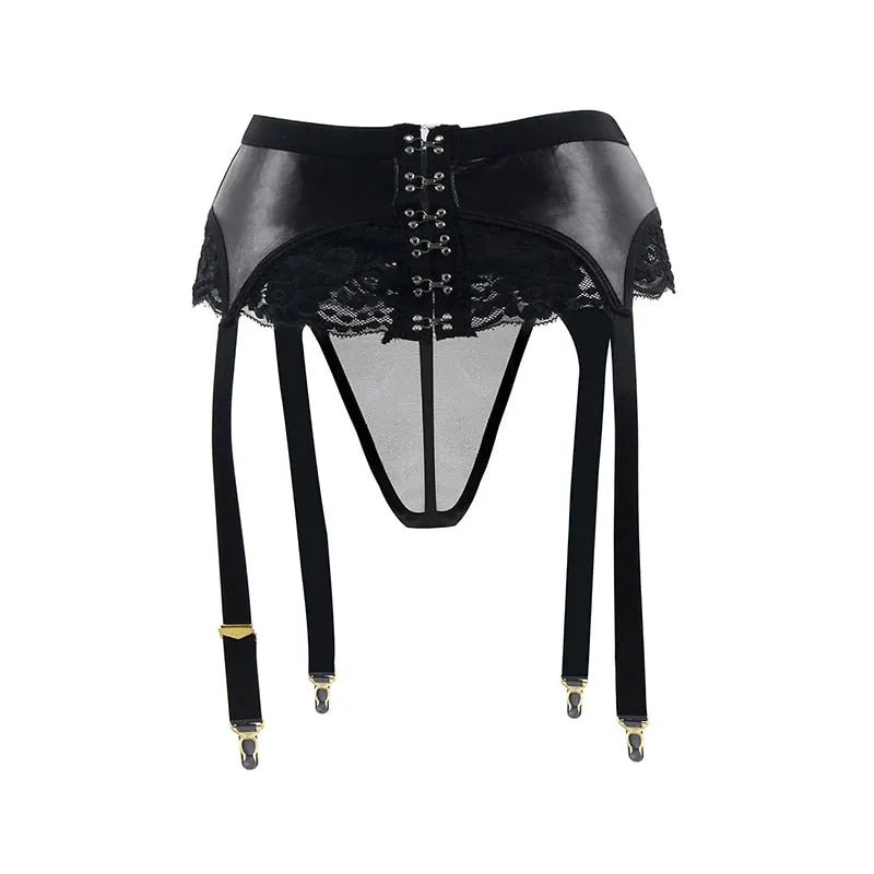 Black Waist Garter Belt Suspender Lingerie for Women.