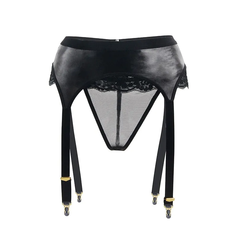 Black Waist Garter Belt Suspender Lingerie for Women.