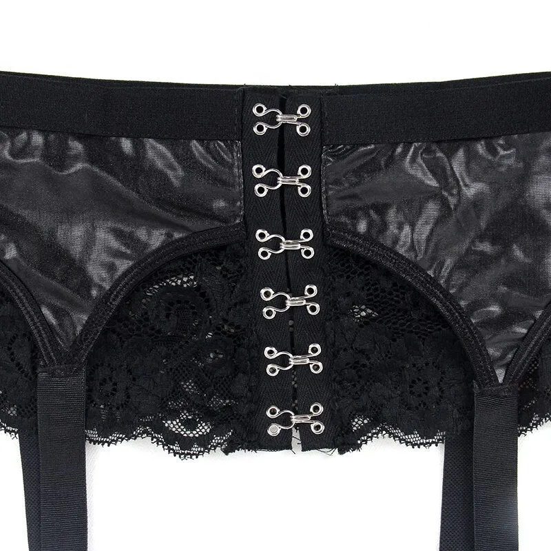 Black Waist Garter Belt Suspender Lingerie for Women.