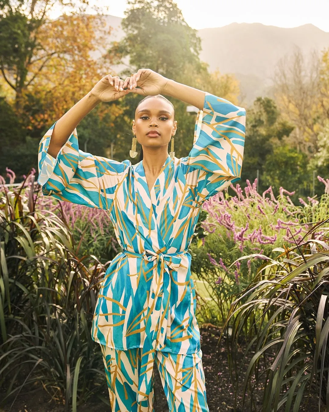 Blossom Teal Mini Kimono