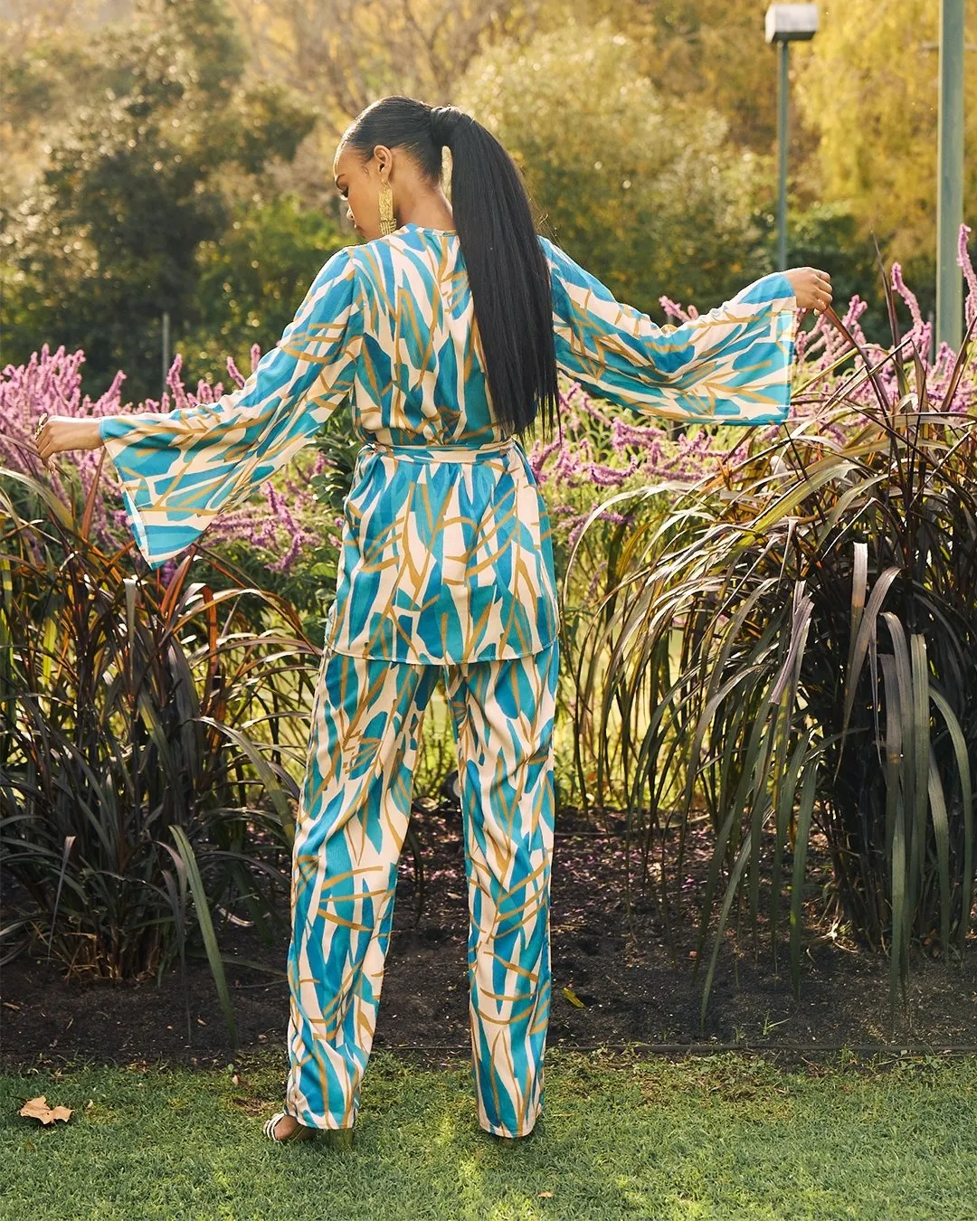 Blossom Teal Mini Kimono