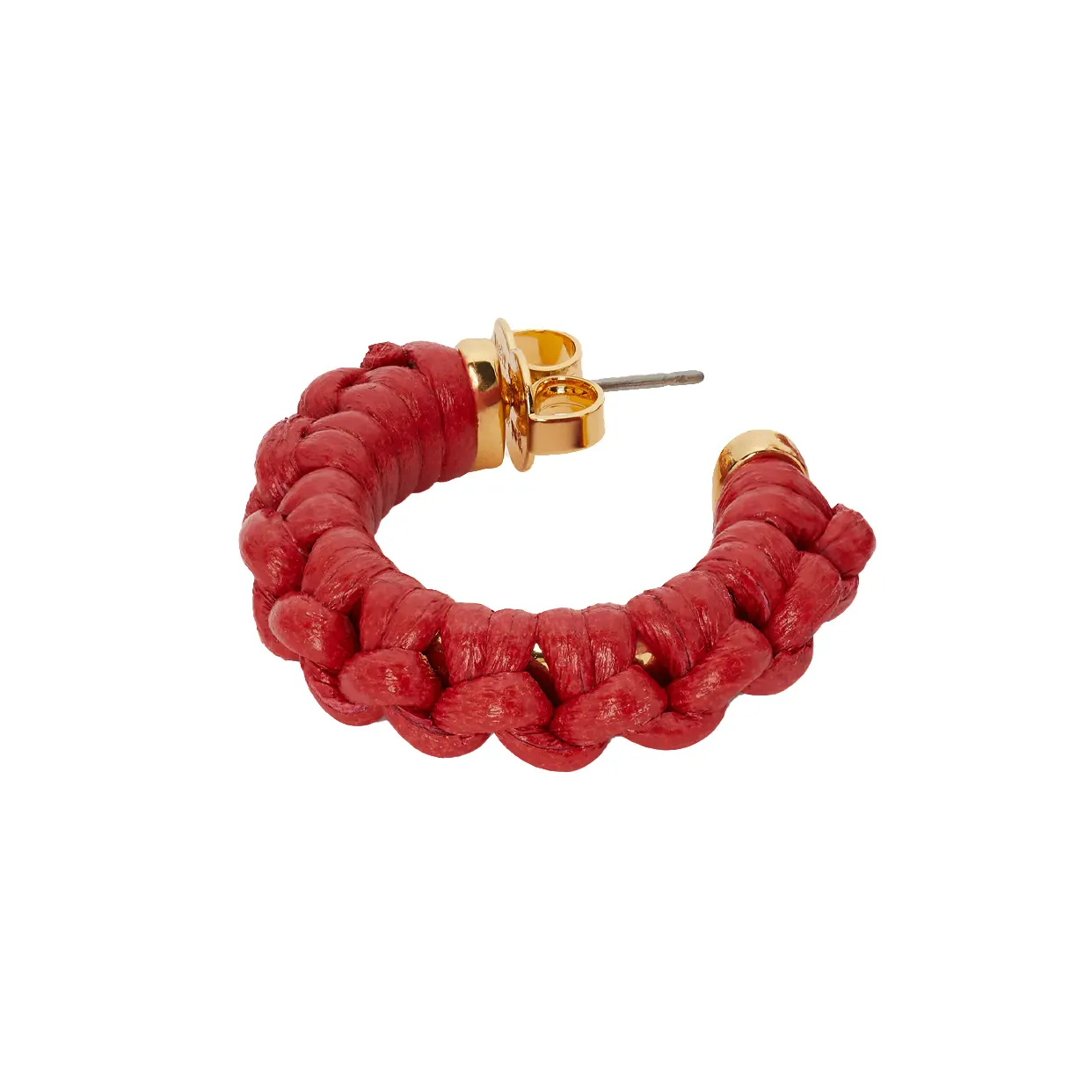 Bohemia Small Red Leather Hoops