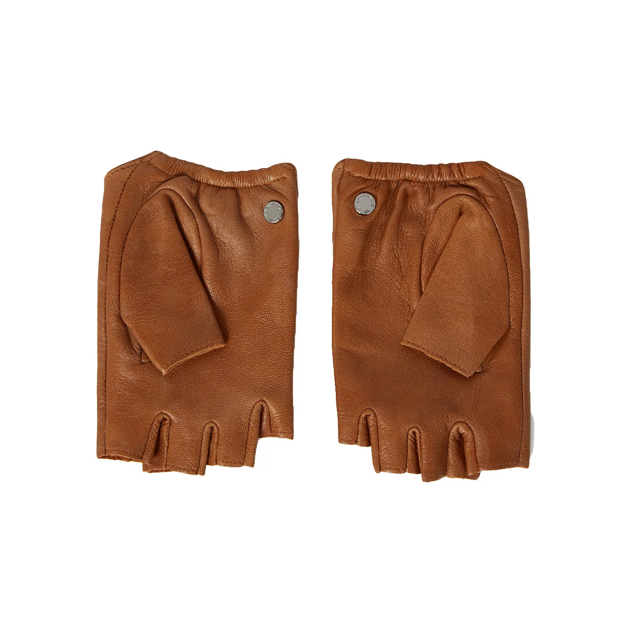 Brown Fingerless Gloves with K/Circle Perforations.