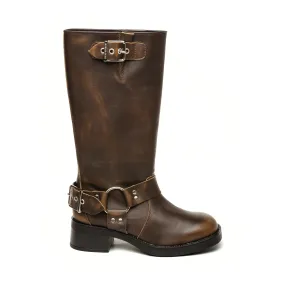 Brown Leather Beau Boot