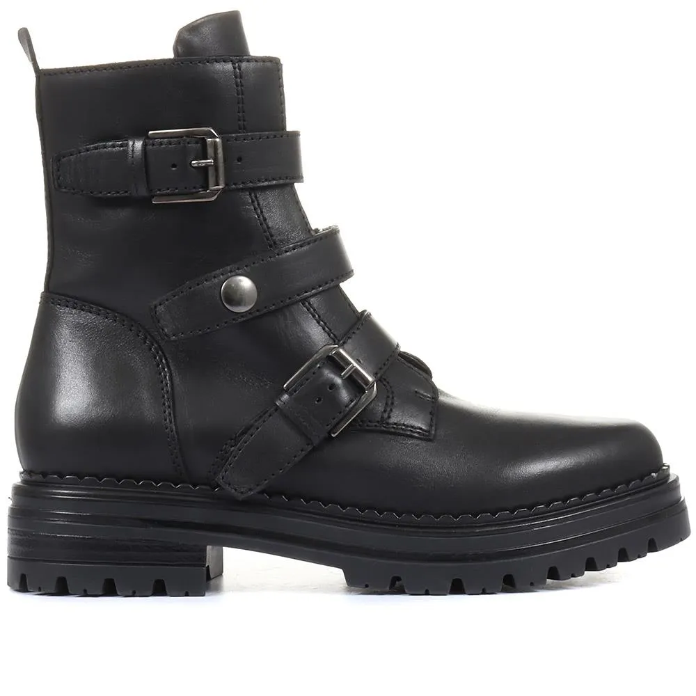 Casimira Buckle Biker Boots