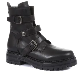 Casimira Buckle Biker Boots