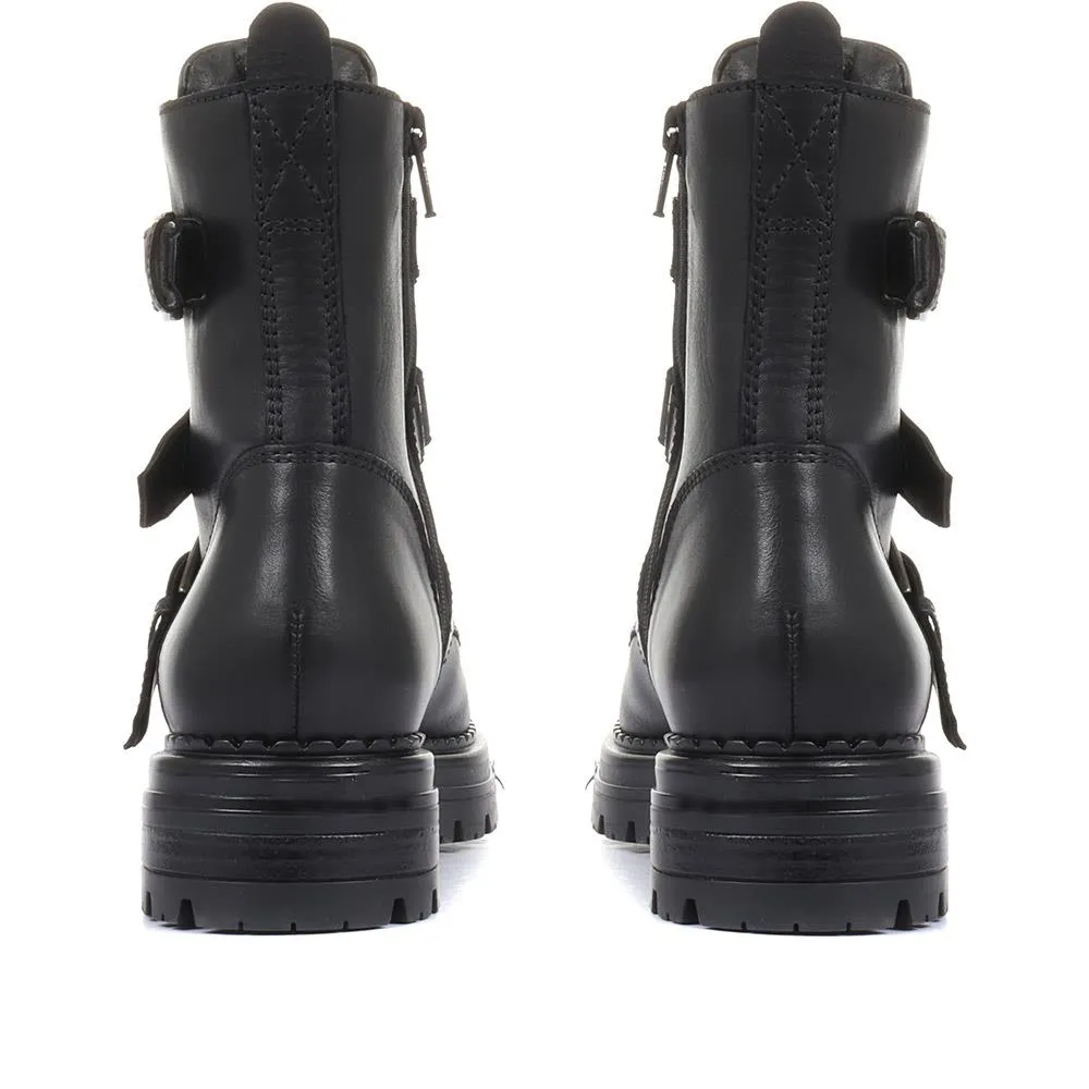 Casimira Buckle Biker Boots