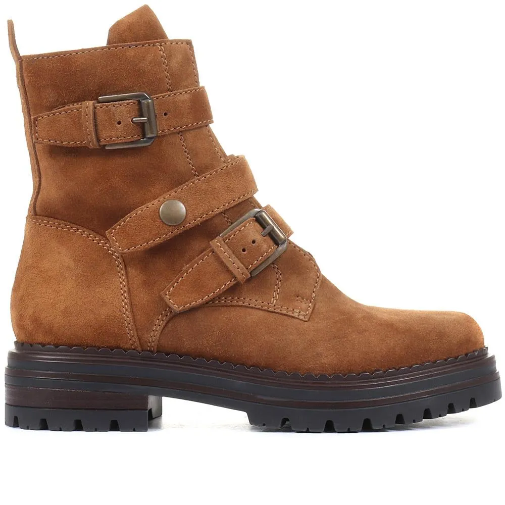 Casimira Buckle Biker Boots