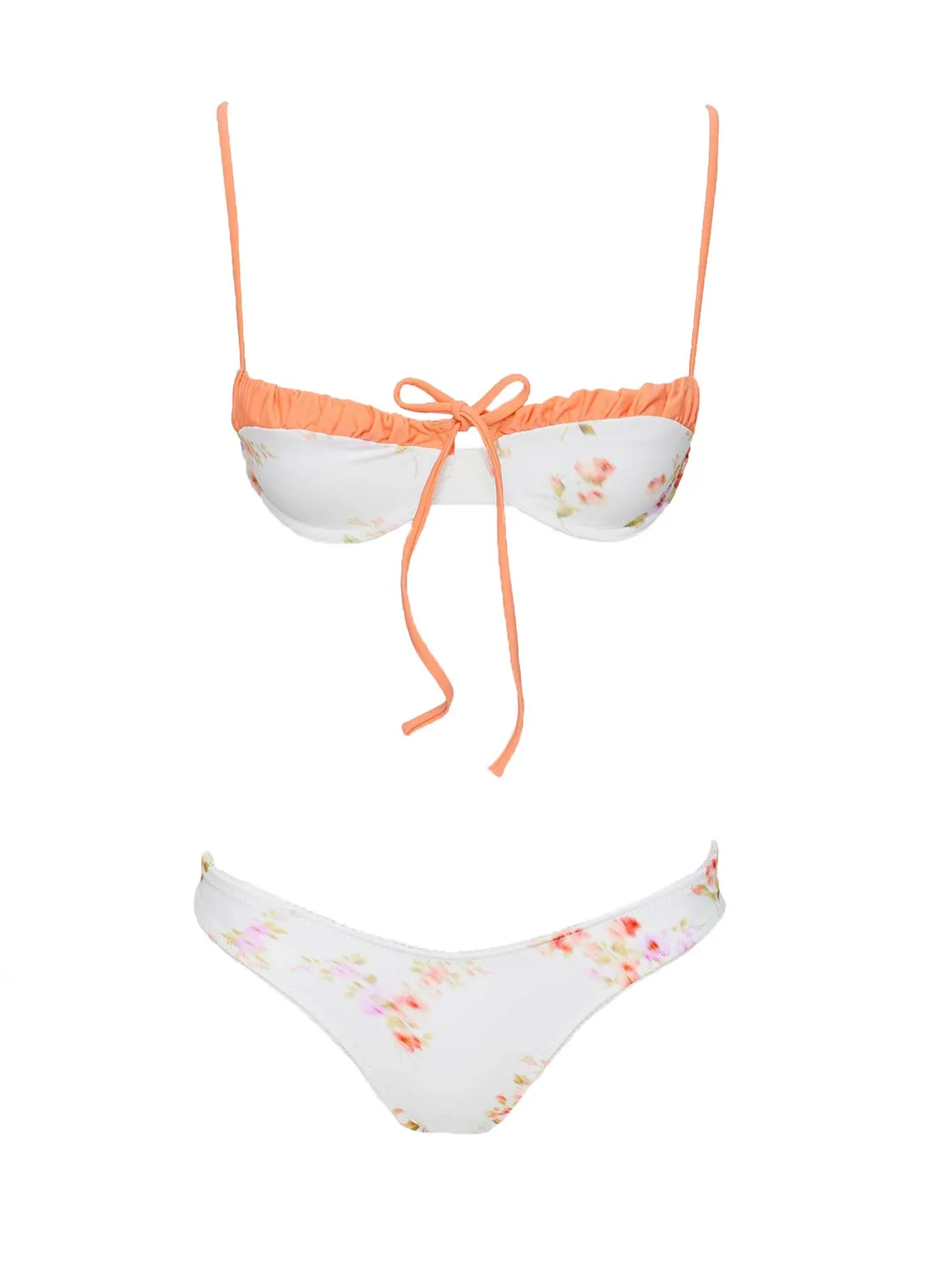 Catelyn Orange Floral Bikini Top