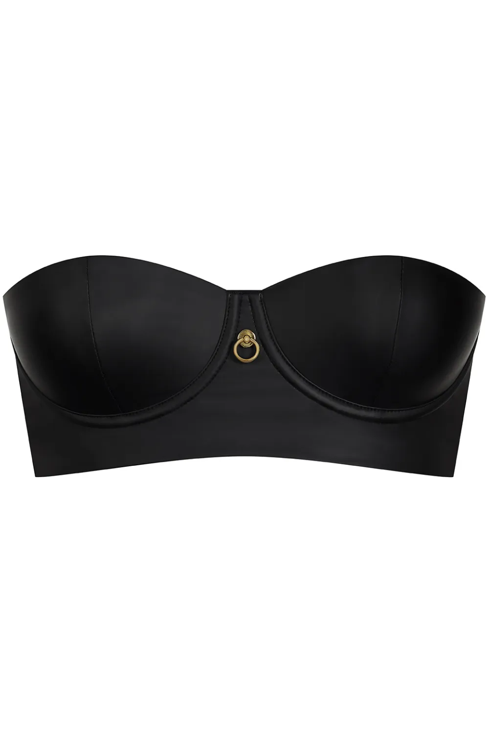 Chamber Black Underwire Bustier Bra.