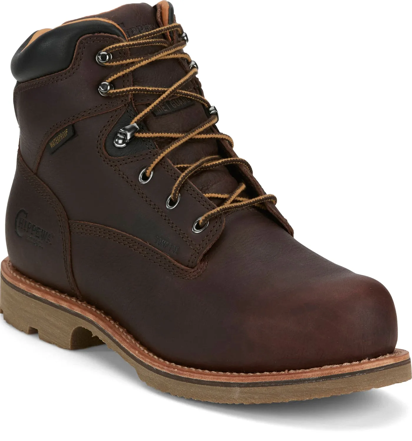 Chippewa Men's 6in Waterproof Met Guard Composite Toe Puncture Resistant Briar Oiled Leather Work Boots