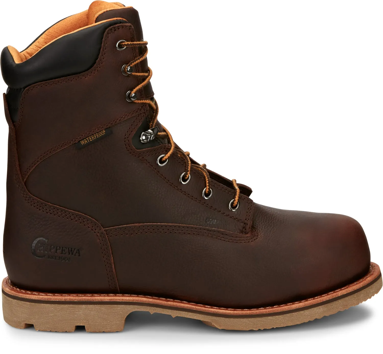 Chippewa Men's 8in Waterproof Met Guard Composite Toe Work Boots in Briar Oiled Leather