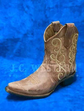 Circle G L6070 Ladies Embroidery Triad Ankle Boot - Copper