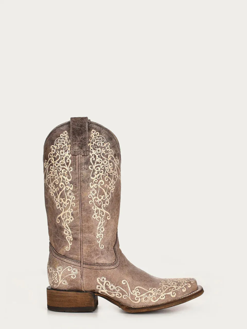 Corral Crater Embroidered Western Boot - Women's Brown Square Toe Boot