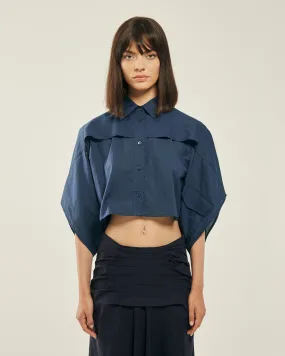 Crop top kimono-style shirt.