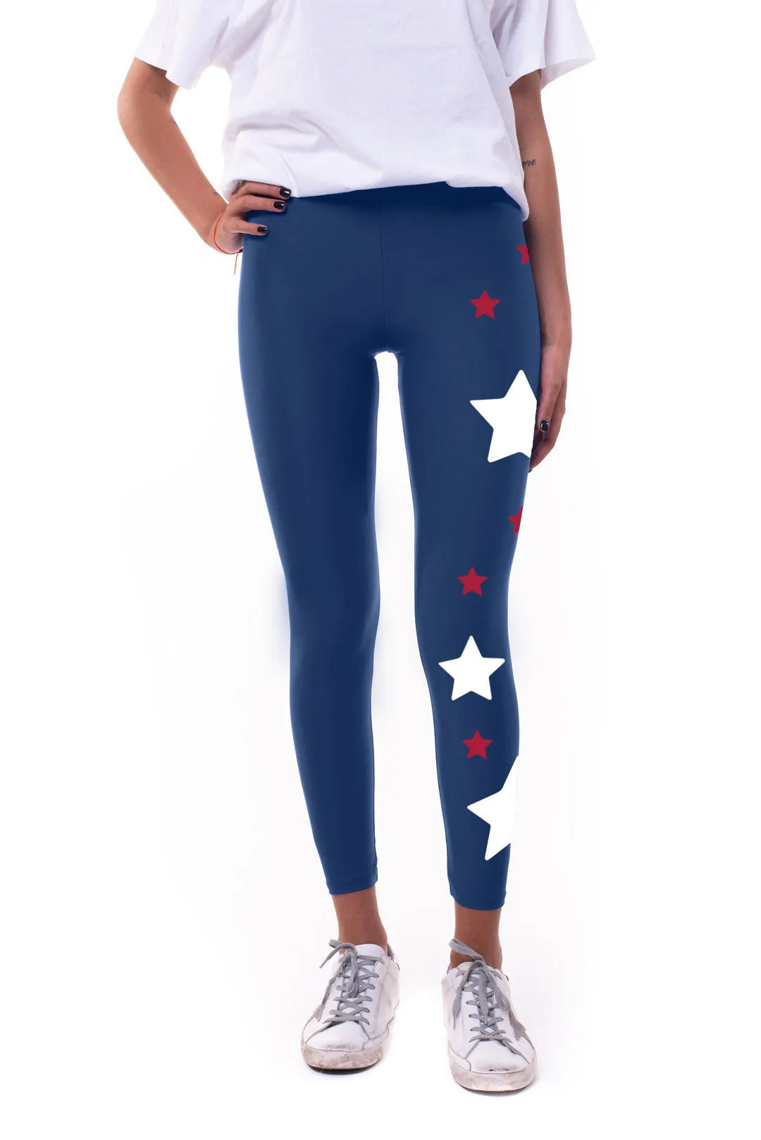 Customizable lycra leggings in a waterfall design