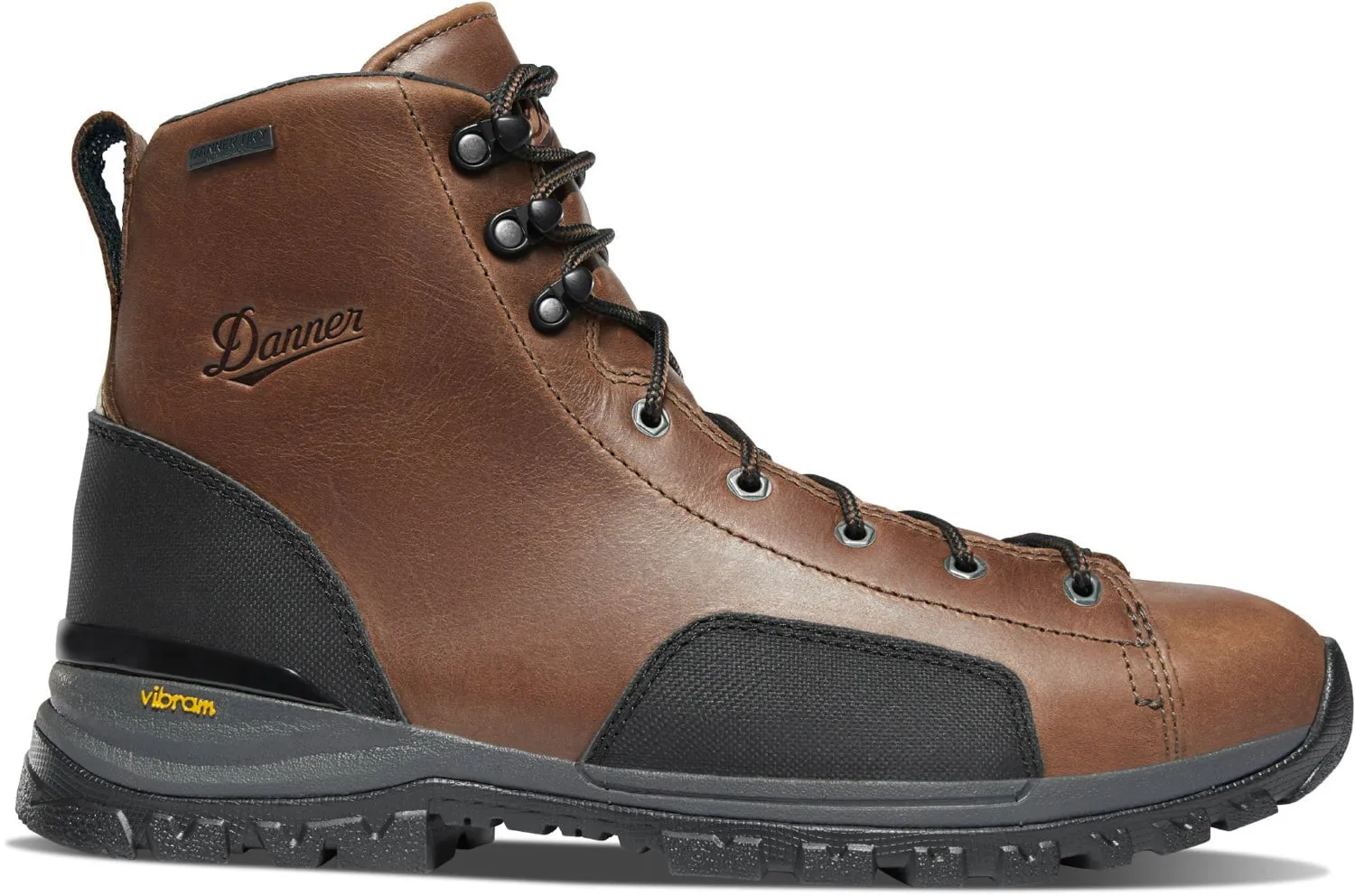 Danner Stronghold work boots, dark brown leather, 6-inch, non-metallic toe