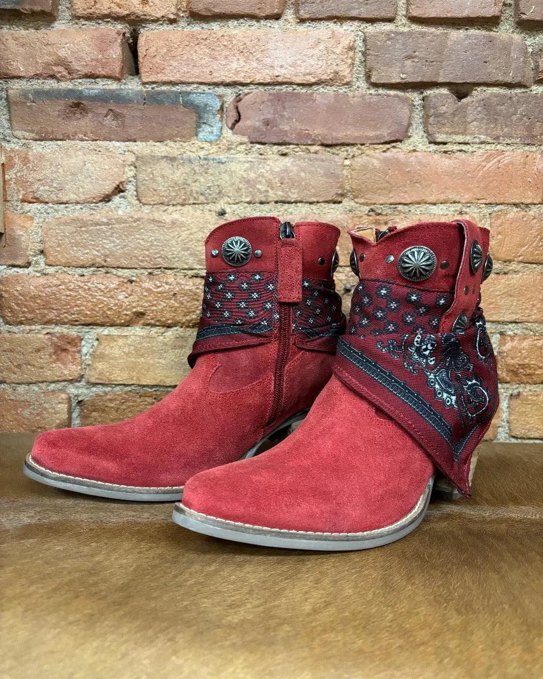 Dingo Red Bandida Cowgirl Ankle Booties