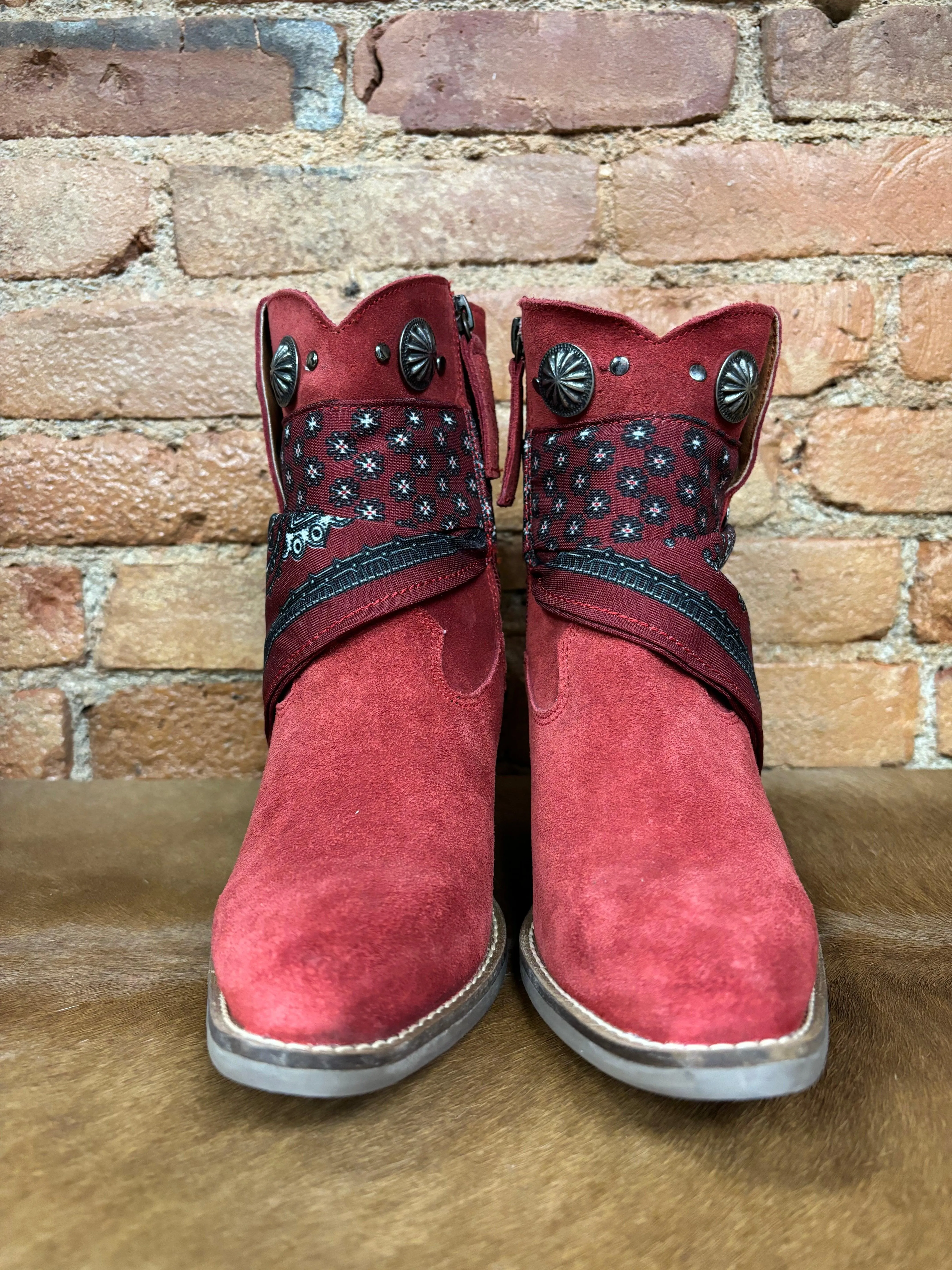 Dingo Red Bandida Cowgirl Ankle Booties