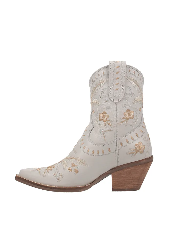 Dingo White Primrose Ankle Western Bootie for Women