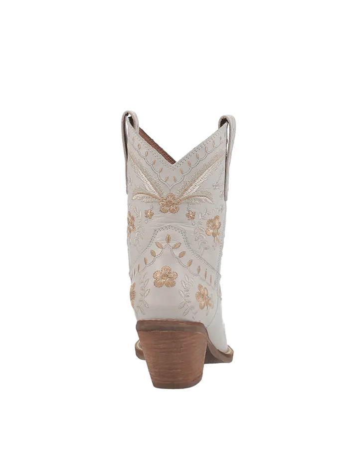 Dingo White Primrose Ankle Western Bootie for Women