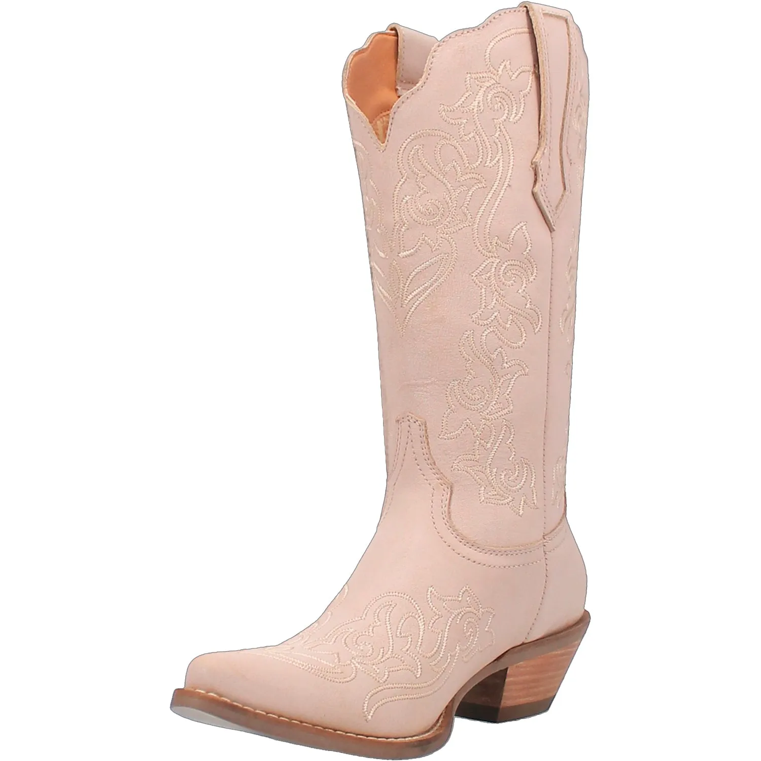 Dingo Women's Off White Leather Cowboy Boots - Flirty and Fun