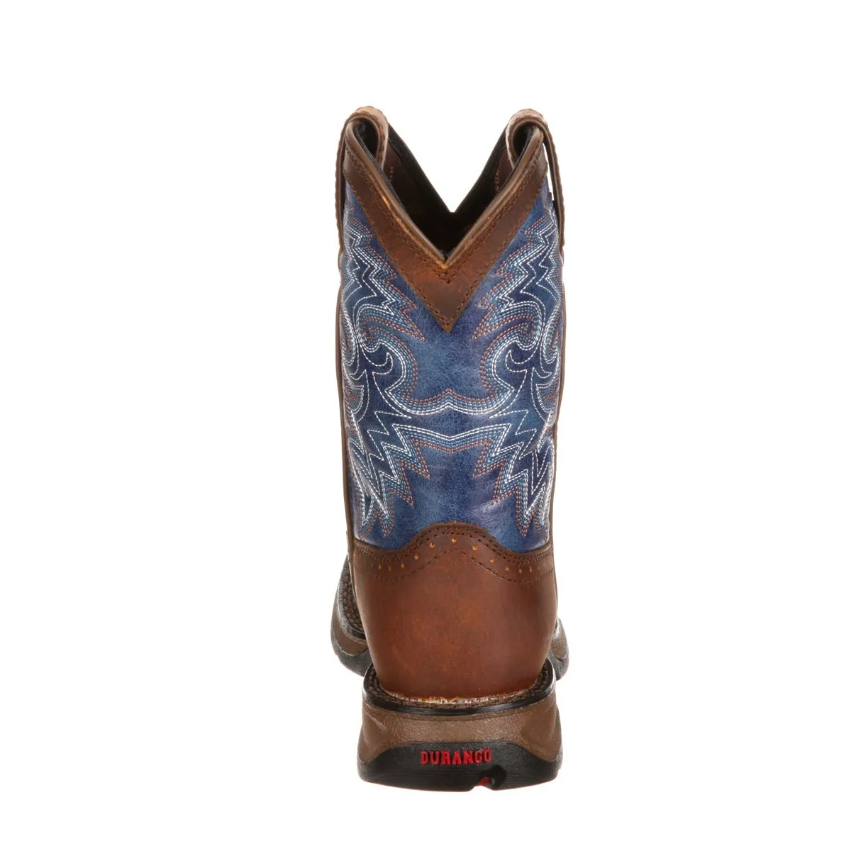 Durango Boys Blue Leather Cowboy Boots - Western Stitch