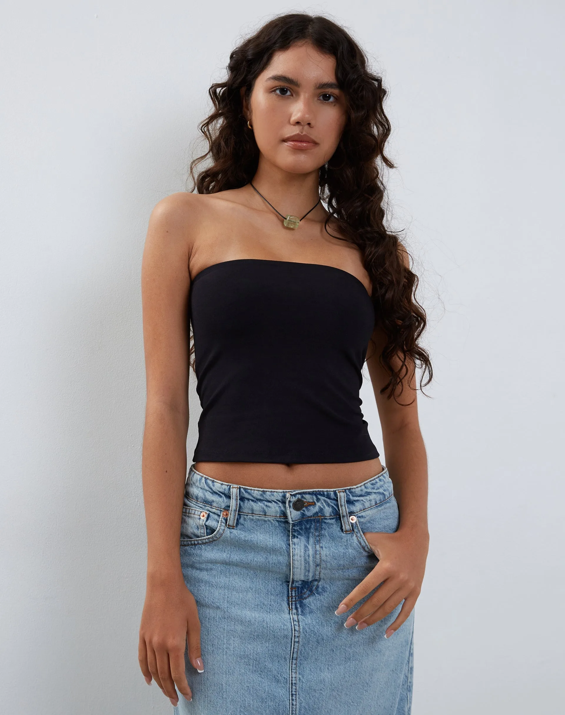 Elia Black Lycra Bandeau Top - Shop Now!