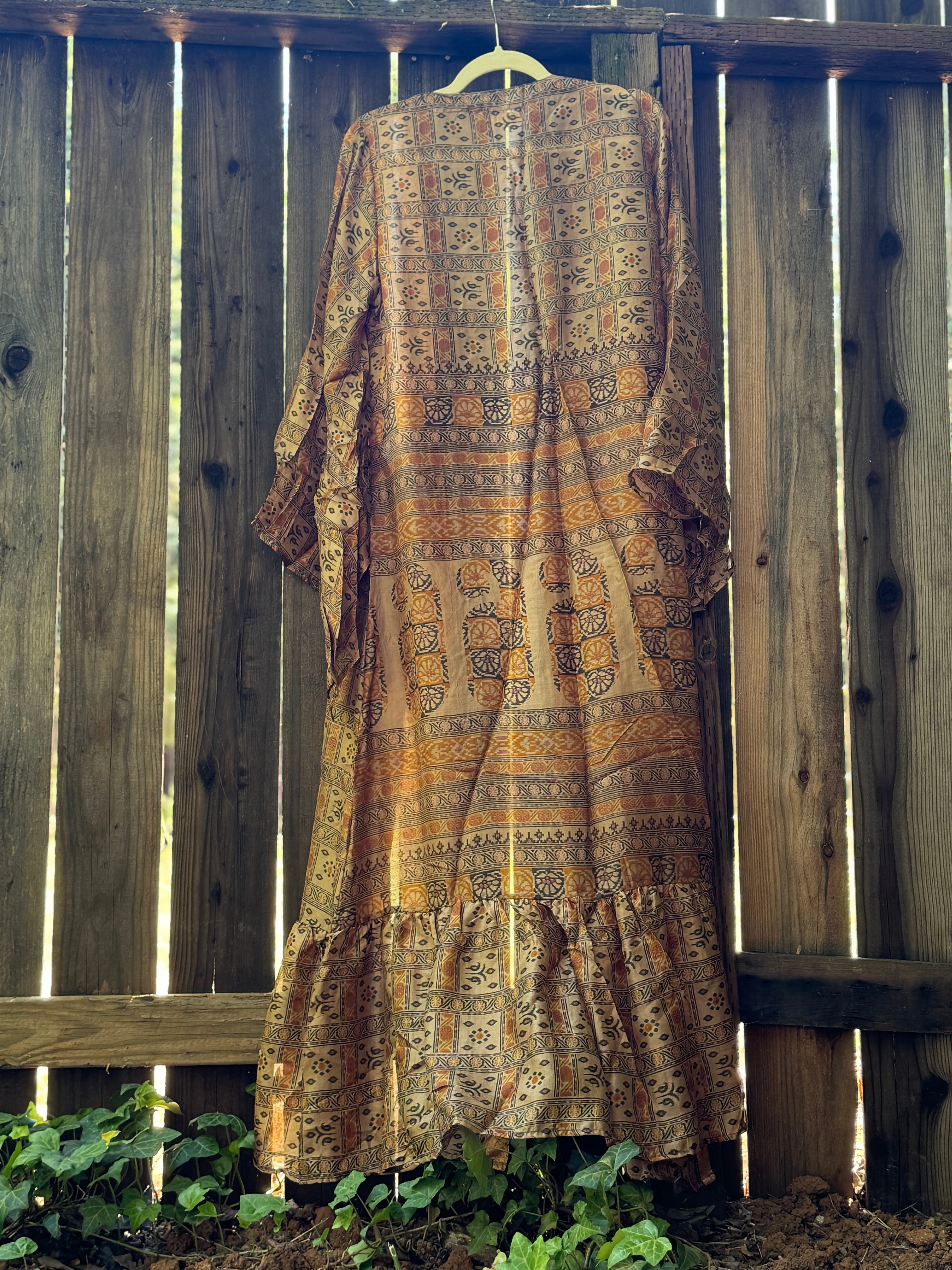 Femme Kimono Wrap Dress - Ikat Print - Size Large