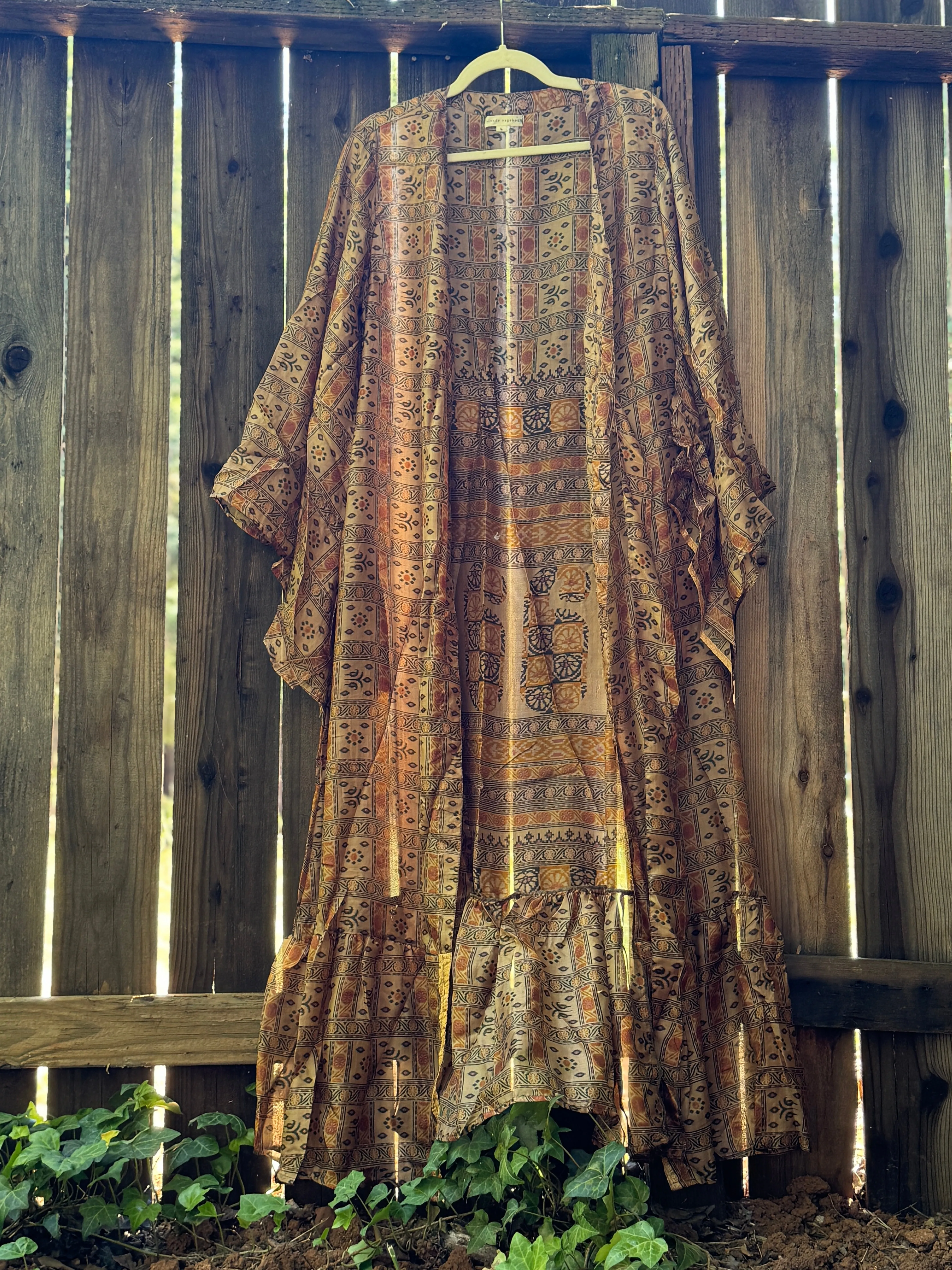 Femme Kimono Wrap Dress - Ikat Print - Size Large