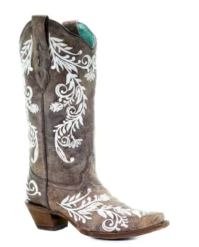 Floral Embroidery Light-Up Western Boots for Women