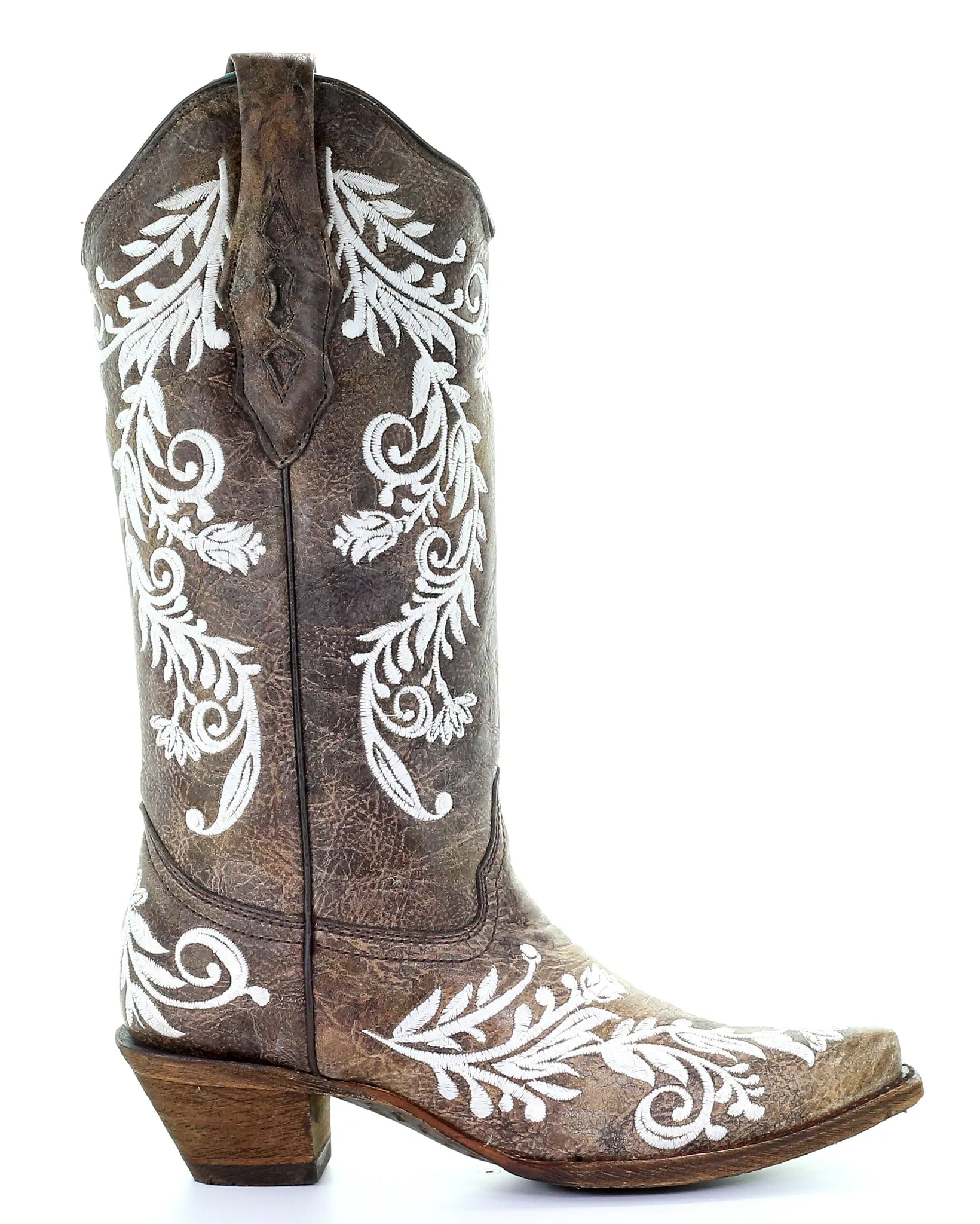 Floral Embroidery Light-Up Western Boots for Women