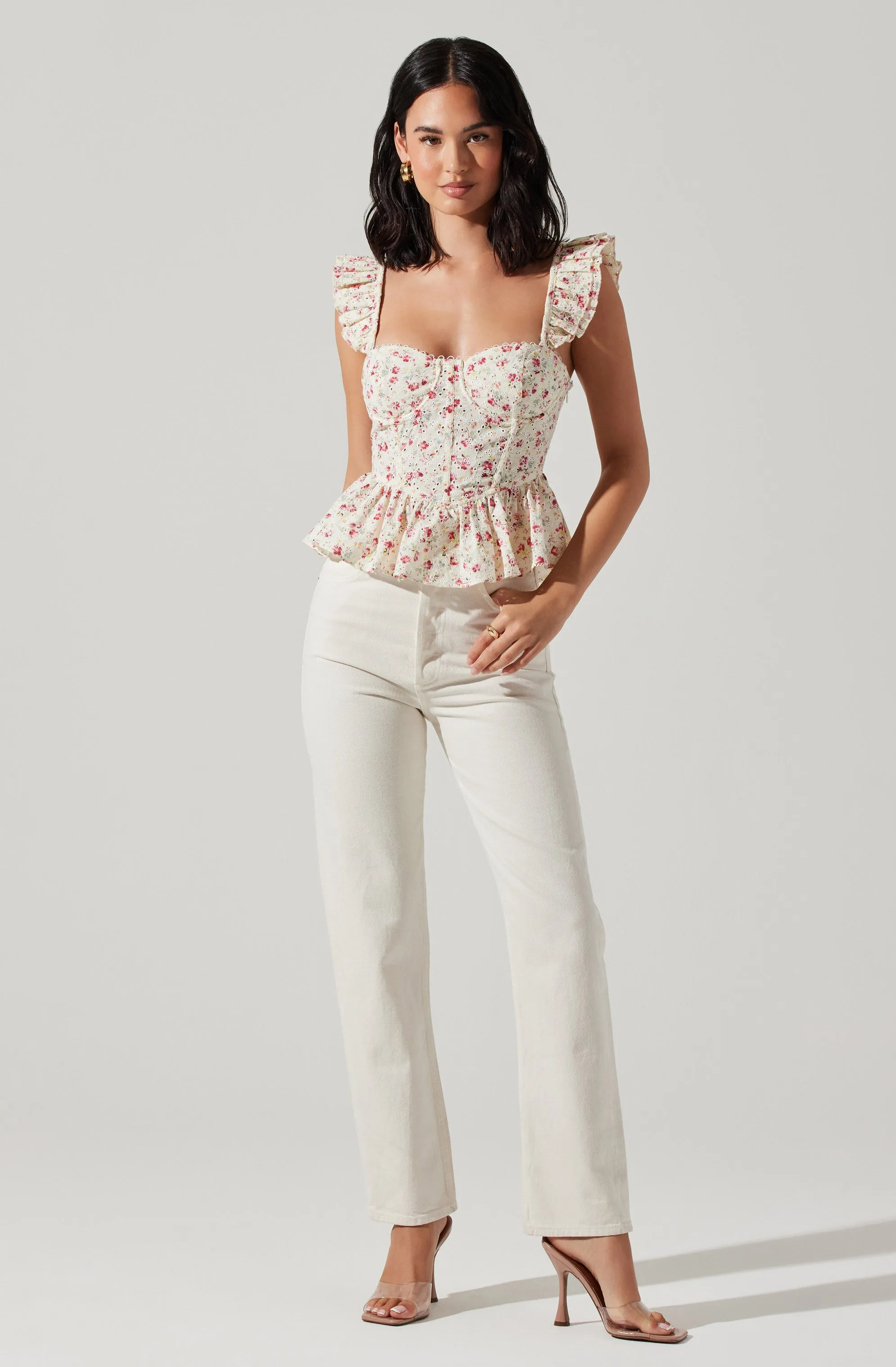 Floral Peplum Top - Baylin Collection