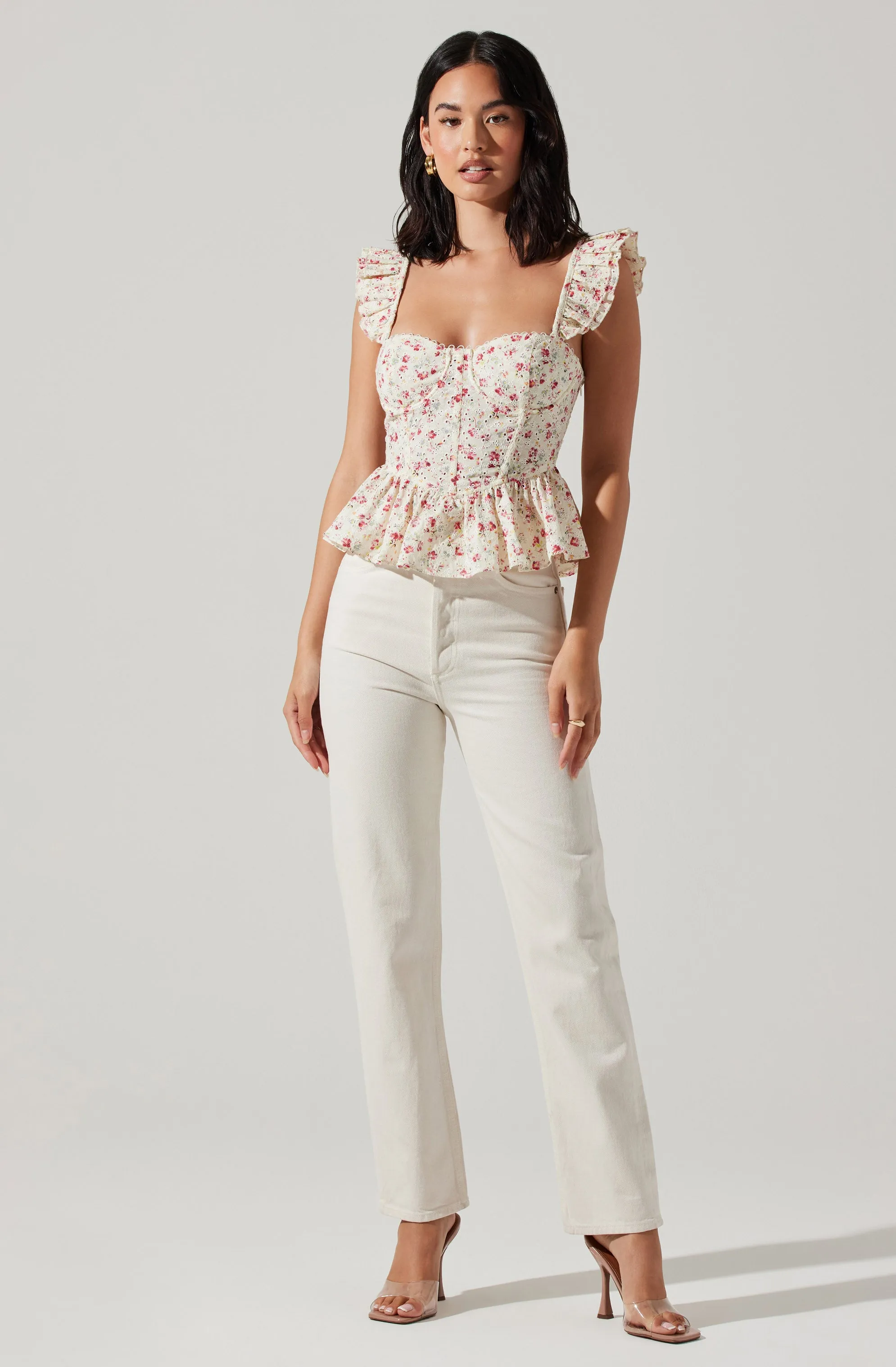 Floral Peplum Top - Baylin Collection