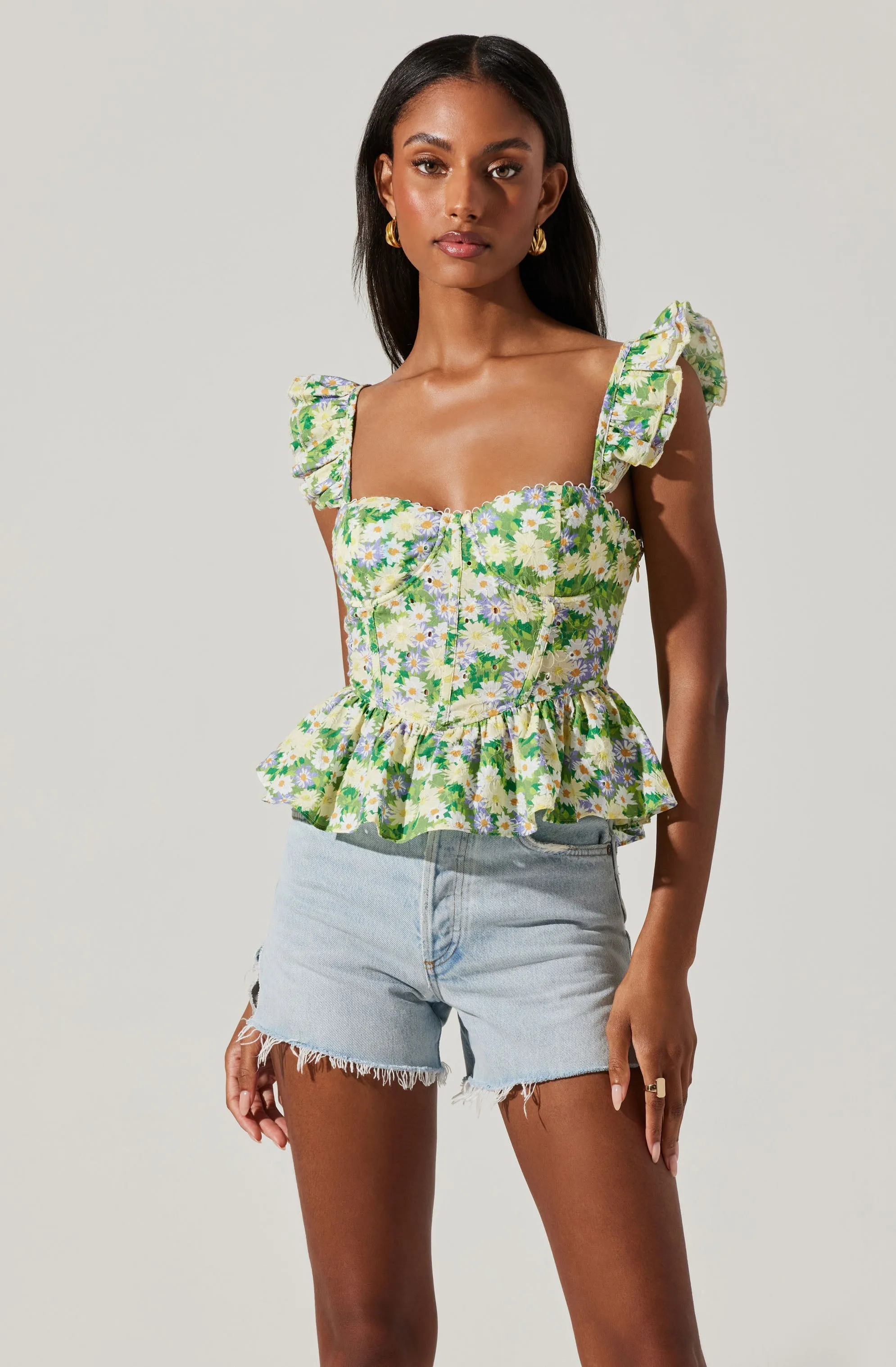 Floral Peplum Top - Baylin Collection